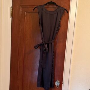 J. Crew Elegant Black Midi Dress with Belt